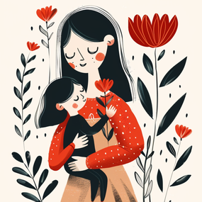 母亲节创意插画作品设计图片